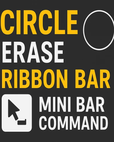 Circle ,Erase , Ribbon bar, Mini bar Command in AutoCAD