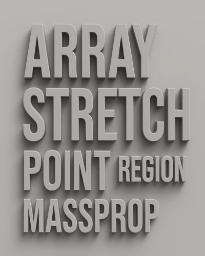 Array, Stretch, Point,Massprop,Region,DDPTYPE